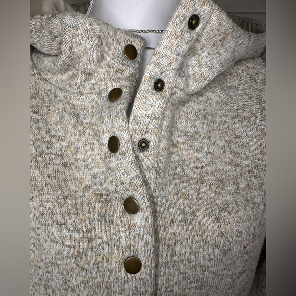 Thread & Supply Snap Cozy‎ Hoodie Fleece Pullover Thermal Womens Sz Large Beige - Picture 3 of 11